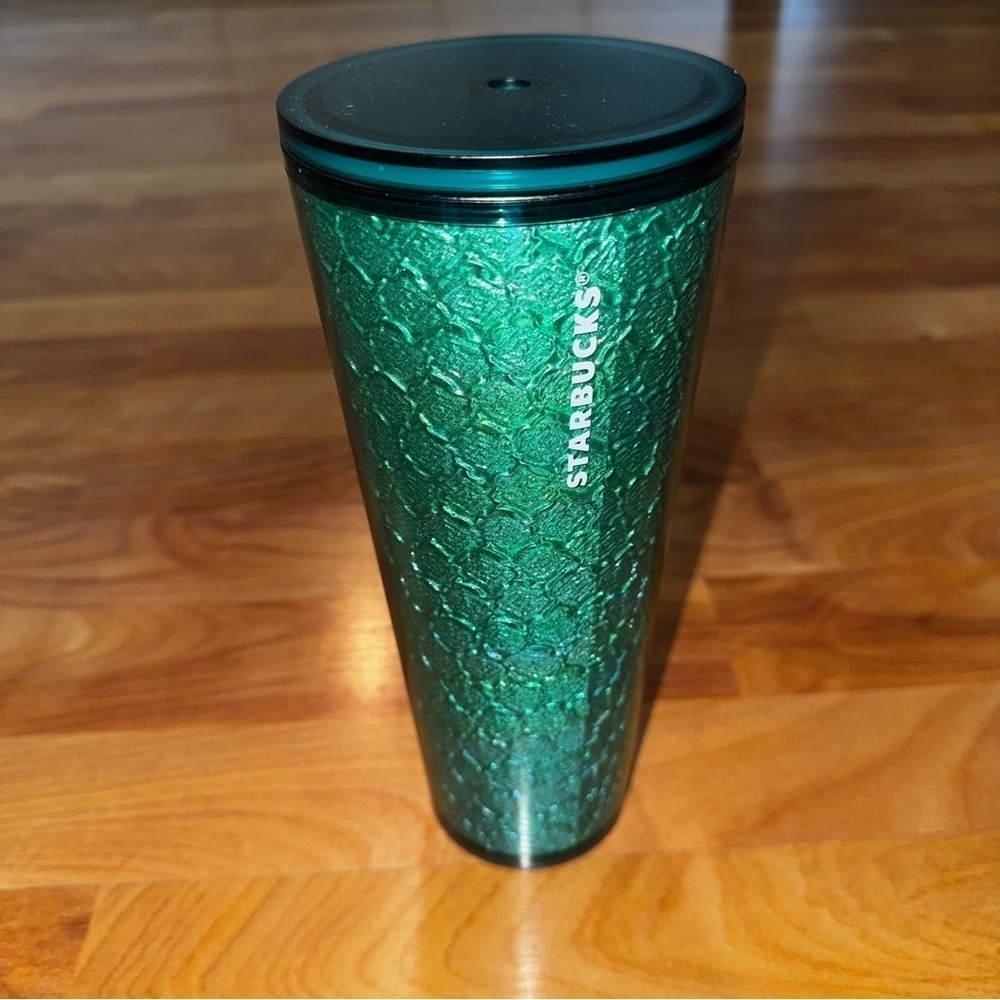 Starbucks Holographic Emerald Green Mermaid Scales Cup - No Straw 24 Ounces